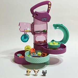 Littlest Pet Shop Teeniest Tiniest Pop Up Mini Playset Racoon, Hamster, Squirrel